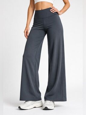 Lululemon Wide Leg Yoga Pants Dark Grey High Rise (Approx S/M)